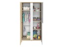 Armoire 3 portes SALTO Blanc/Chêne sur fond blanc
