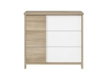 Commode 3 tiroirs SALTO Blanc/Chêne
