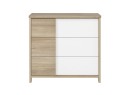 Commode 3 tiroirs SALTO Blanc/Chêne