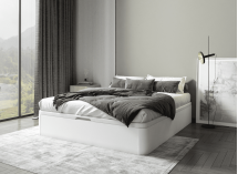 Lit coffre 160 x 200 cm BASTIA Blanc - Fermé