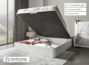 Lit coffre 160 x 200 cm BASTIA Blanc - Ouvert