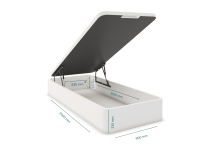 Lit coffre 90 x 200 cm BASTIA Blanc - 2
