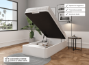 Lit coffre 90 x 200 cm BASTIA Blanc - Ouvert