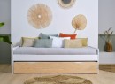 Lit gigogne banquette 90x190 Pin massif HOYA  Blanc - 3