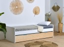 Lit gigogne banquette 90x190 Pin massif HOYA  Blanc - 5