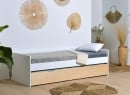 Lit gigogne banquette 90x190 Pin massif HOYA  Blanc - 5