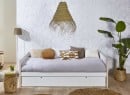 Lit gigogne 90x190 TYKO Blanc/Pin - De face