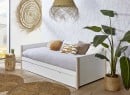 Lit gigogne 90x190 TYKO Blanc/Pin - De côté