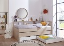 Lit gigogne avec rangement 90x200 OSLO Bois/Blanc - 4