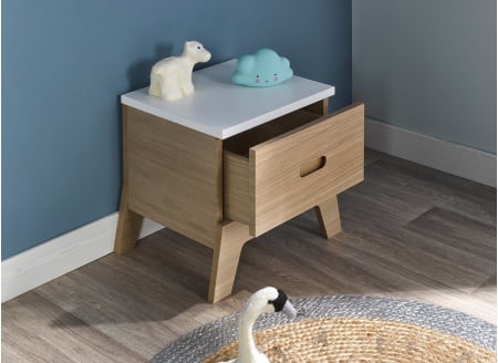 Chevet scandinave EKKO – Blanc/Chêne Nateo Concept - 2