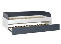 Lit gigogne banquette 90x190 MANLY Blanc/Bleu  - 3