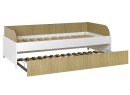 Lit gigogne banquette 90x190 MANLY Blanc/Chêne - 3