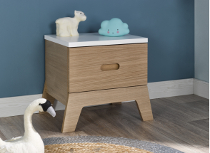 Comodino scandinavo EKKO – Bianco/Rovere