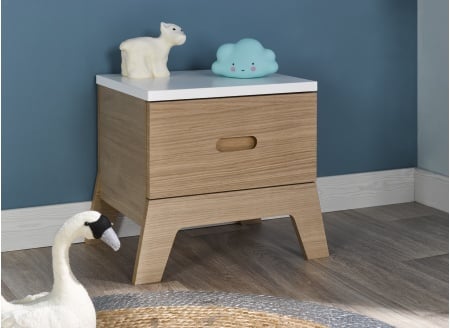 Chevet scandinave EKKO – Blanc/Chêne Nateo Concept - 1