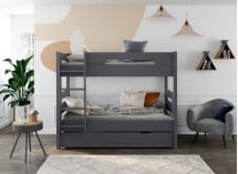 Lit superposé 3 places 90x190 ANGEL Ardoise