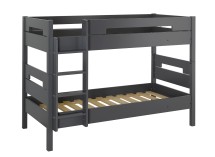 Lit superposé 3 places 90x190 ANGEL Ardoise - fond blanc