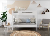 Lit superposé 90x190 ANGEL Blanc + 2 matelas  - 1