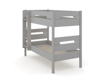 Lit superposé 90x190 ANGEL Gris + 2 matelas  - fond blanc