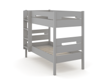 Lit superposé 90x190 ANGEL Gris + 2 matelas  - fond blanc