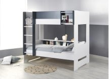 Lit superposé avec rangement 90x190 MANLY - Bleu 1