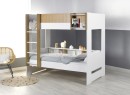 Lit superposé avec rangement 90x190 MANLY  - Chêne 2