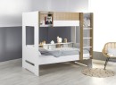 Lit superposé avec rangement 90x190 MANLY  - Chêne 1