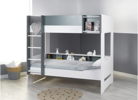 Lit superposé avec rangement 90x190 MANLY - Vert 2