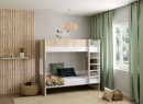 Lit superposé 90x190 BONDI - Blanc/Bois 2