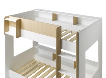 Lit superposé 3 places 90x190 MANLY - Blanc/Bois 3