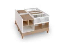 Lit bébé jumeaux évolutif WILLOW Blanc/Chêne  - 5