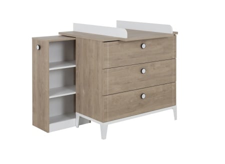 Petite bibliothèque mobile ELLIOT Blanche - commode