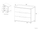 Commode 3 tiroirs ALBI - Dimensions