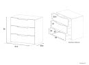 Commode 3 tiroirs ANDY - Dimensions