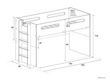 Lit mi-hauteur ANDY - Dimensions