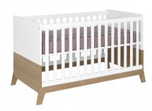 Lit bébé évolutif EKKO – Blanc/Chêne Nateo Concept - 5