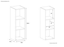 Bibliothèque 3 cases ANGEL Nateo Concept dimensions