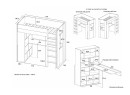 Lit mezzanine avec bureau BONDI  - Dimensions