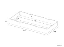Tiroir de lit 90x190 BRISBANE - Dimensions