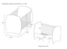 Chambre bébé complète CALTON - Blanc  - dimensions lit