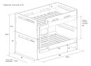 Lit superposé 90x190 LEVIS – Blanc Nateo Concept - dimensions