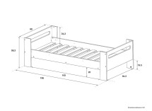 Lit enfant 90x190 LUKA - Dimensions
