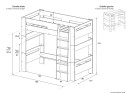 Lit mezzanine 90x190 LUKA Nateo Concept - dimensions