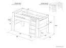 Lit mi-hauteur 90x190 LUKA  - Dimensions