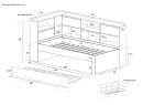 Lit gigogne rangement 90x190 MANLY - Dimensions