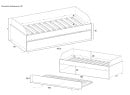 Lit gigogne banquette 90x190 MANLY - Dimensions