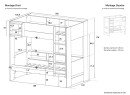 Lit superposé rangement 90x190 MANLY - Dimensions