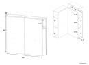 Tête de lit enfant 90 PRADO Blanc/Chêne - Plan