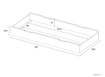 Tiroir de lit 90x200 BOMBAY - Dimensions