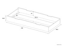 Tiroir de lit 90x200 BOMBAY Nateo Concept - dimensions