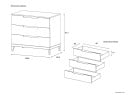 Commode 3 tiroirs VOLT  – Blanc/Hêtre Nateo Concept - dimensions